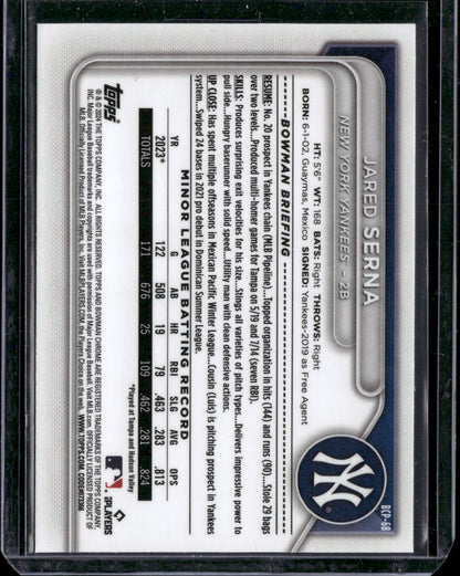 2024 Bowman Chrome Jared Serna #BCP-68 Mega Box Mojo Refractor 1st Bowman