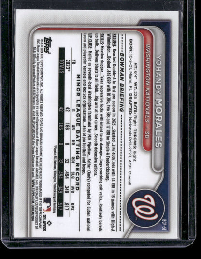 2024 Bowman Chrome Yohandy Morales #BCP-52 Mega Box Mojo Refractor 1st Bowman