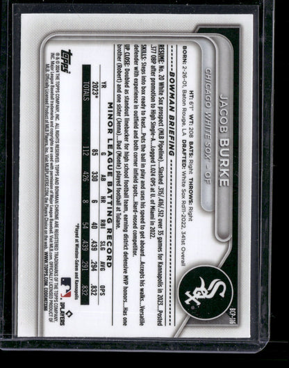 2024 Bowman Chrome Jacob Burke #BCP-116 Mega Box Mojo Refractor 1st Bowman