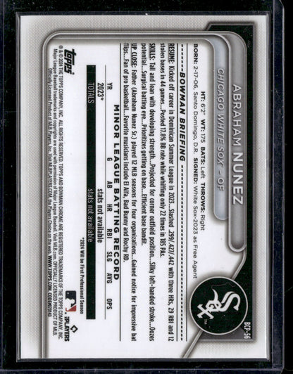 2024 Bowman Chrome Abraham Nunez #BCP-56 1st Bowman