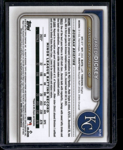 2024 Bowman Chrome Jared Dickey #BCP-19 1st Bowman
