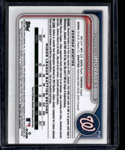2024 Bowman Chrome Yohandy Morales #BCP-52 1st Bowman