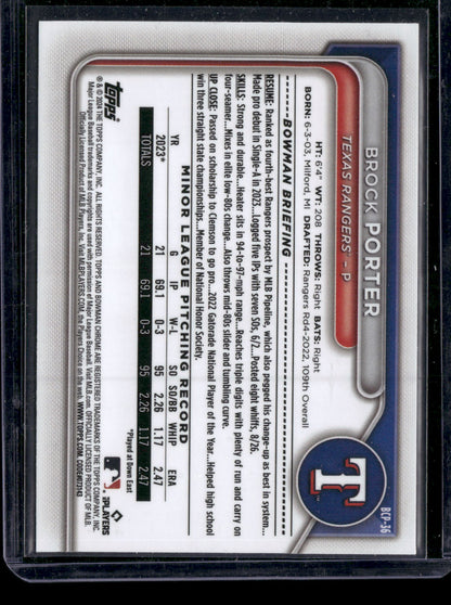 2024 Bowman Chrome Brock Porter #BCP-36 1st Bowman