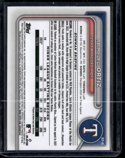 2024 Bowman Chrome Abimelec Ortiz #BCP-16 1st Bowman