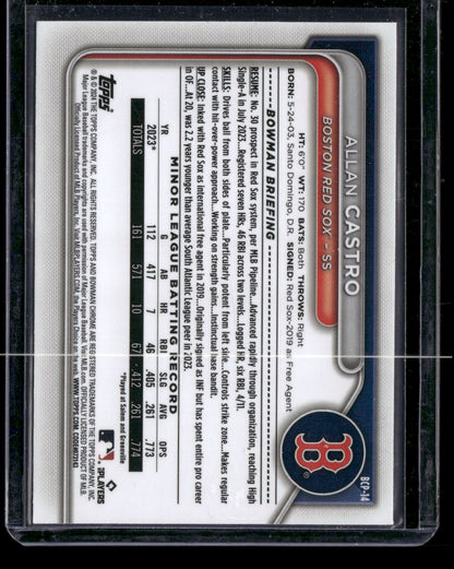 2024 Bowman Chrome Allan Castro #BCP-14 1st Bowman