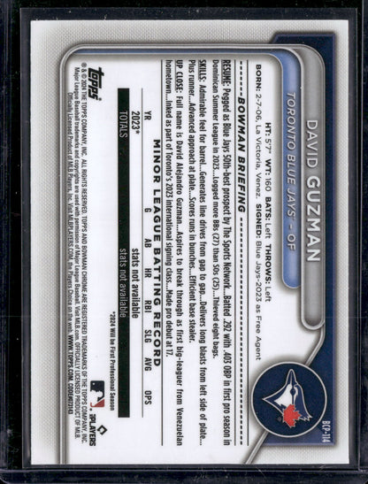 2024 Bowman Chrome David Guzman #BCP-114 1st Bowman
