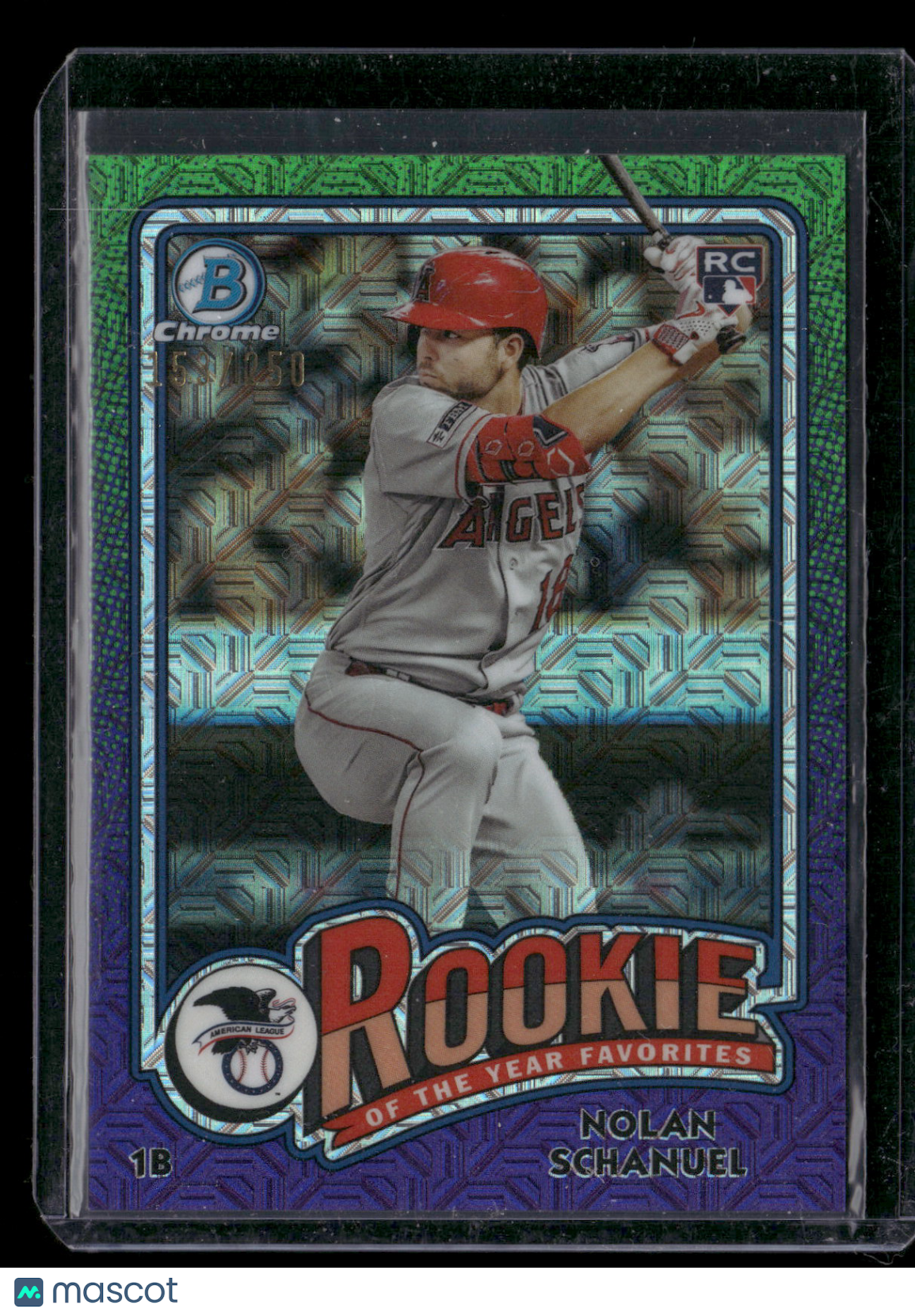 2024 Bowman Chrome Nolan Schanuel #ROY-9 Mega Box Mojo Purple Refractor /250 Rookie of the Year Favorites RC