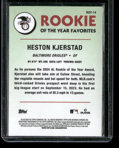 2024 Bowman Chrome Heston Kjerstad #ROY-14 Mega Box Mojo Refractor Rookie of the Year Favorites RC