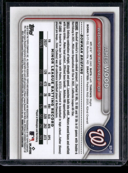 2024 Bowman Chrome James Wood #BCP-91 Mega Box Mojo Refractor