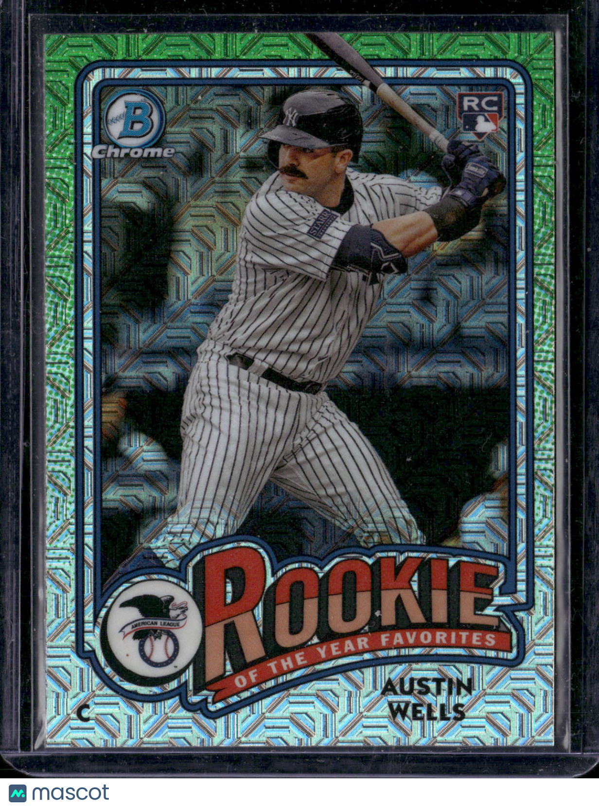 2024 Bowman Chrome Austin Wells #ROY-2 Mega Box Mojo Refractor Rookie of the Year Favorites RC