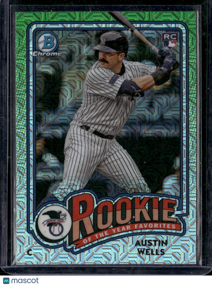 2024 Bowman Chrome Austin Wells #ROY-2 Mega Box Mojo Refractor Rookie of the Year Favorites RC