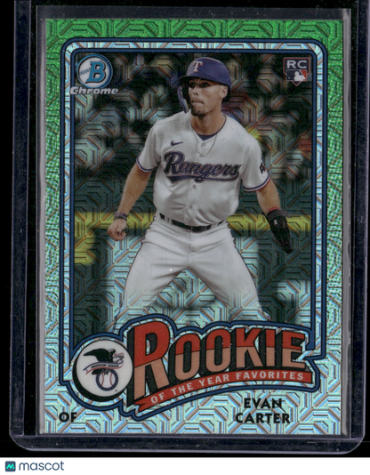 2024 Bowman Chrome Evan Carter #ROY-12 Mega Box Mojo Refractor Rookie of the Year Favorites RC