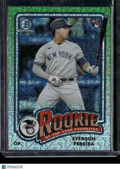 2024 Bowman Chrome Everson Pereira #ROY-15 Mega Box Mojo Refractor Rookie of the Year Favorites RC