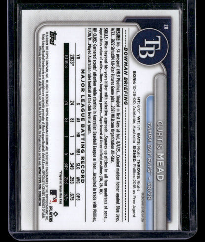 2024 Bowman Chrome Curtis Mead #28 Mega Box Mojo Refractor RC
