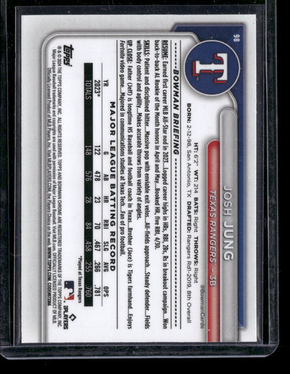 2024 Bowman Chrome Josh Jung #98 Mega Box Mojo Refractor