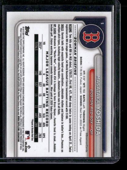 2024 Bowman Chrome Masataka Yoshida #5 Mega Box Mojo Refractor
