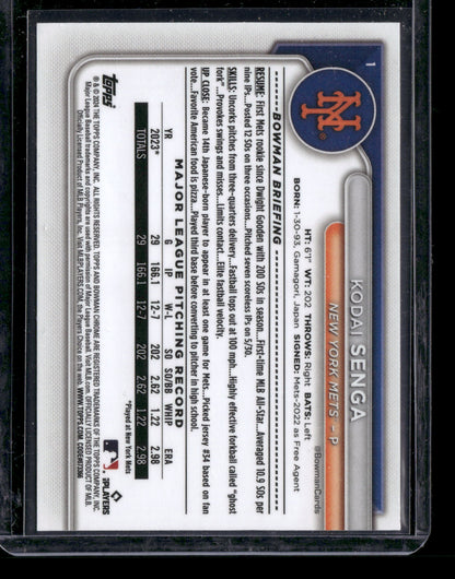 2024 Bowman Chrome Kodai Senga #1 Mega Box Mojo Refractor