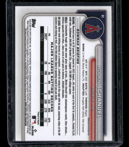 2024 Bowman Chrome Nolan Schanuel #81 Mega Box Mojo Refractor RC