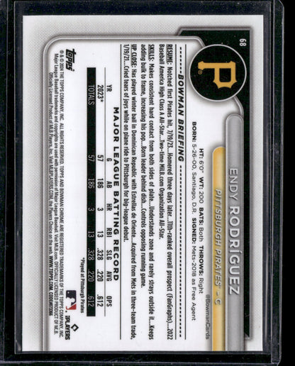 2024 Bowman Chrome Endy Rodríguez #68 Mega Box Mojo Refractor RC
