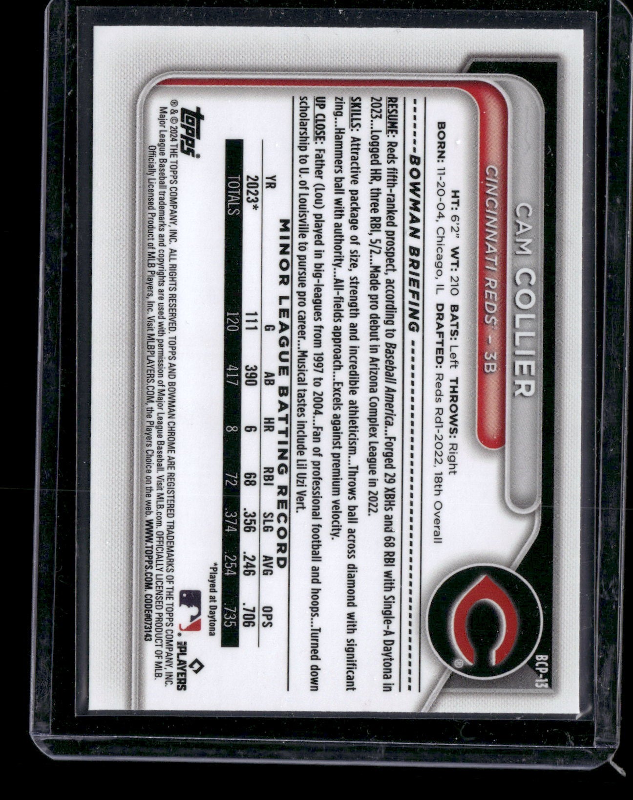 2024 Bowman Chrome Cam Collier #BCP-13
