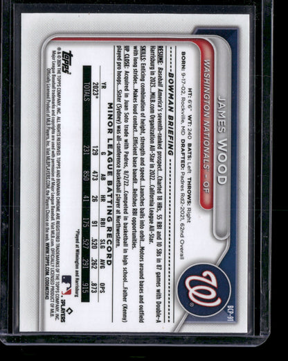 2024 Bowman Chrome James Wood #BCP-91