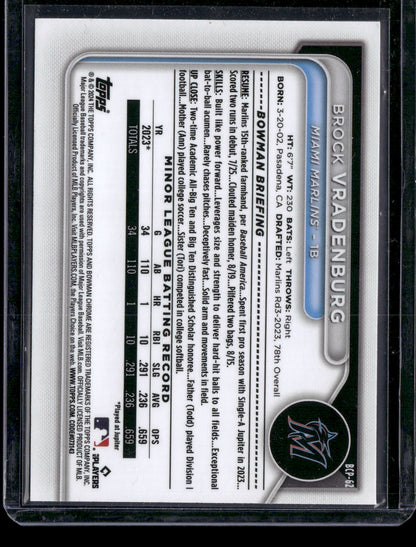 2024 Bowman Chrome Brock Vradenburg #BCP-62