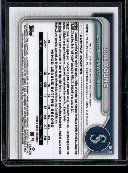 2024 Bowman Chrome Cole Young #BCP-112