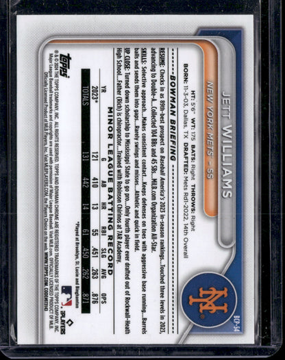 2024 Bowman Chrome Jett Williams #BCP-54