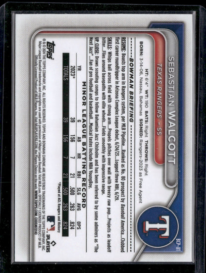 2024 Bowman Chrome Sebastian Walcott #BCP-81