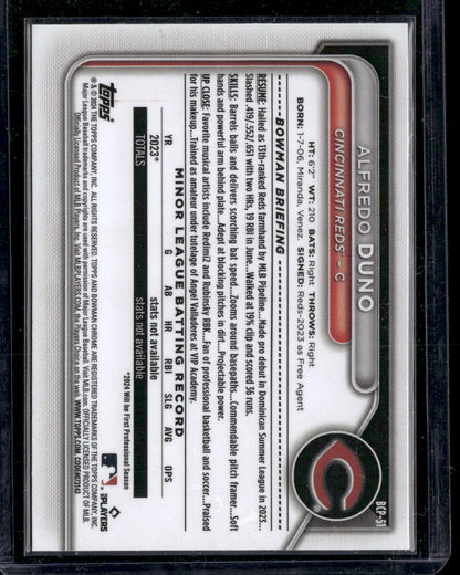 2024 Bowman Chrome Alfredo Duno #BCP-51