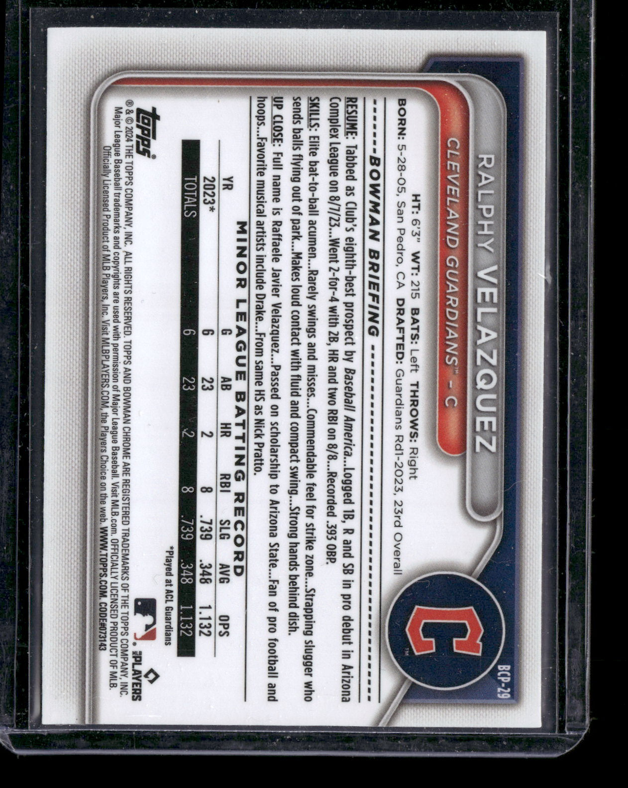 2024 Bowman Chrome Ralphy Velazquez #BCP-29