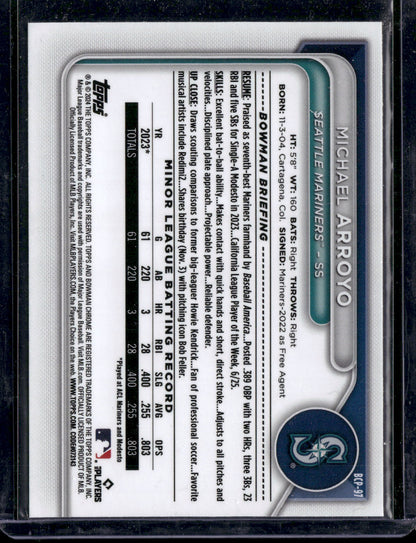 2024 Bowman Chrome Michael Arroyo #BCP-97