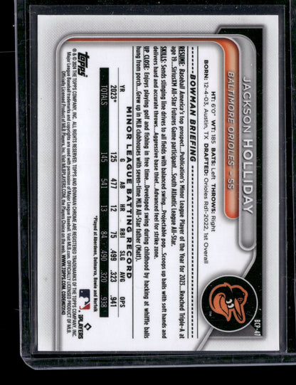 2024 Bowman Chrome Jackson Holliday #BCP-47