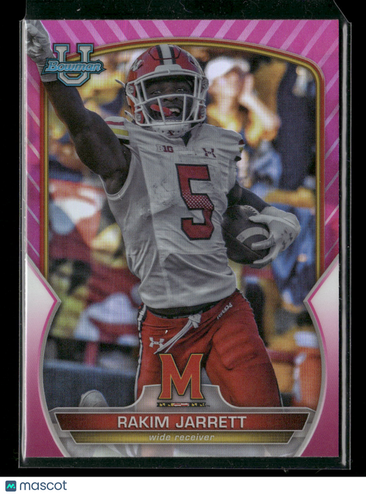 2022 Bowman Chrome University Football Rakim Jarrett #2 Pink Refractor
