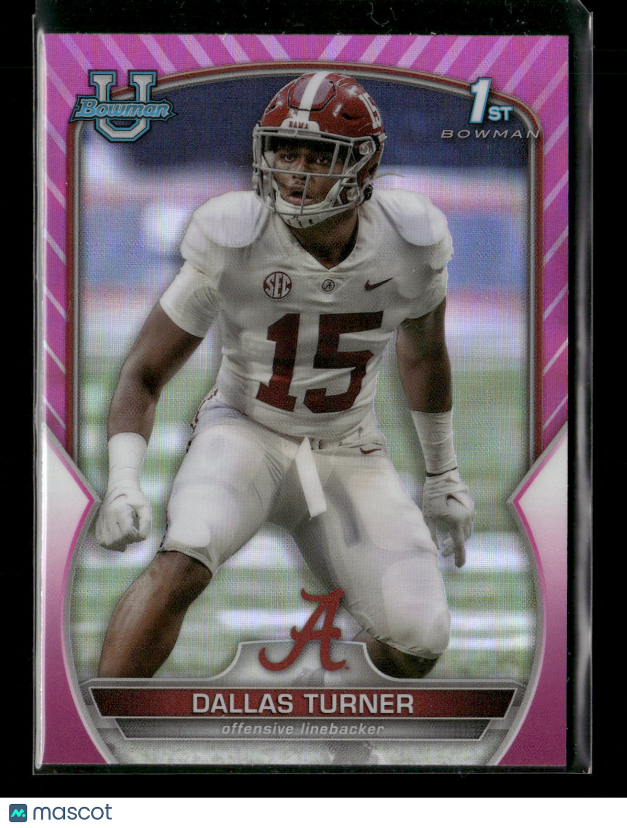 2022 Bowman Chrome University Football Dallas Turner #6 Pink Refractor 1st Bowman