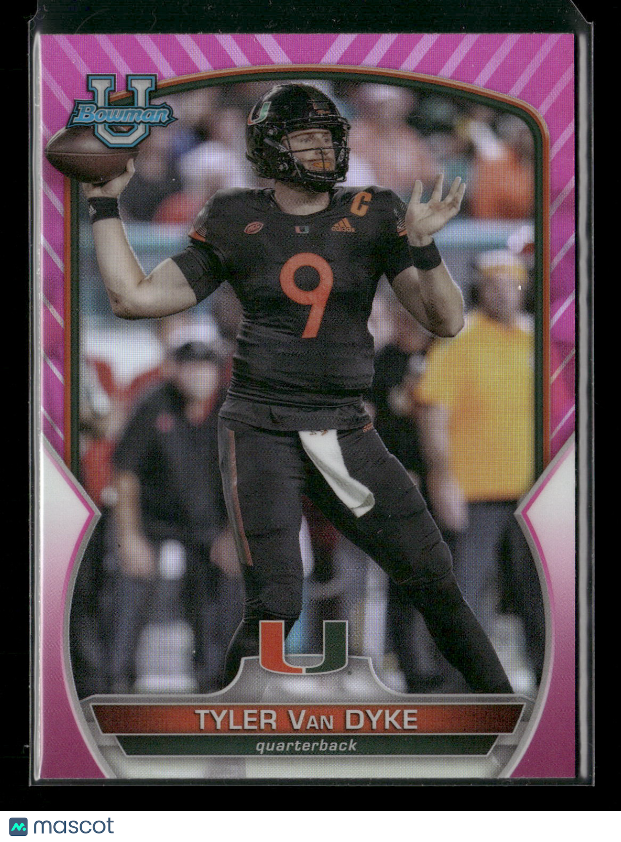 2022 Bowman Chrome University Football Tyler Van Dyke #7 Pink Refractor