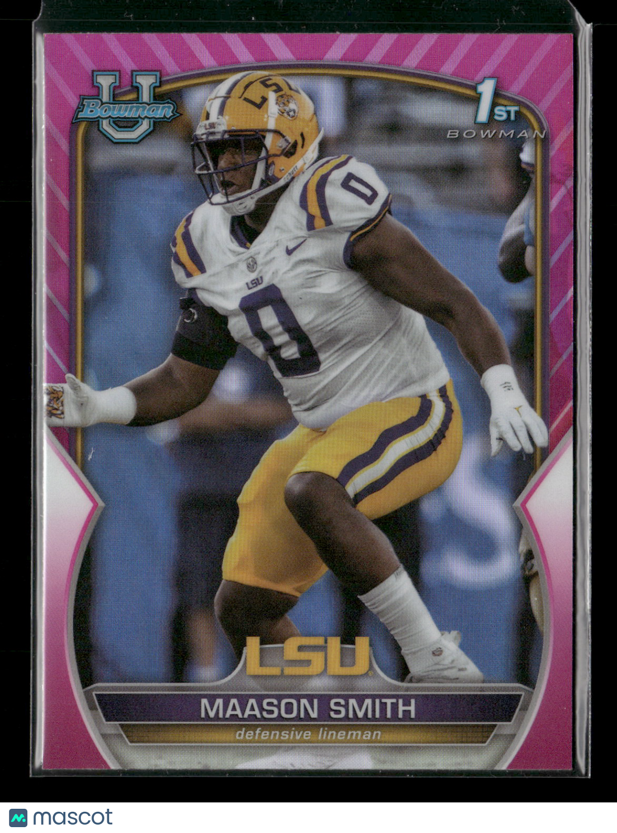 2022 Bowman Chrome University Football Maason Smith #9 Pink Refractor
