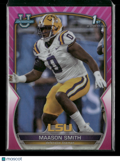2022 Bowman Chrome University Football Maason Smith #9 Pink Refractor