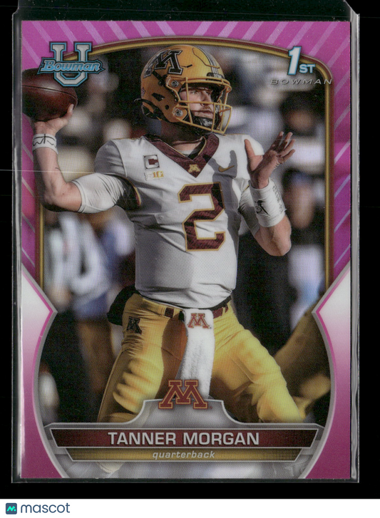 2022 Bowman Chrome University Football Tanner Morgan #11 Pink Refractor 1st Bowman