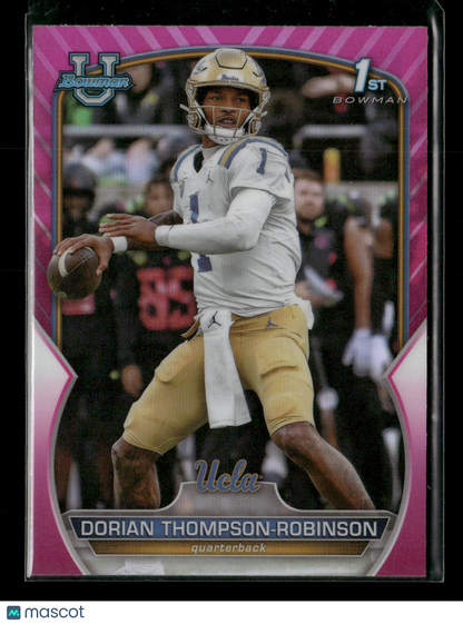 2022 Bowman Chrome University Football Dorian Thompson-Robinson #16 Pink Refractor 1st Bowman