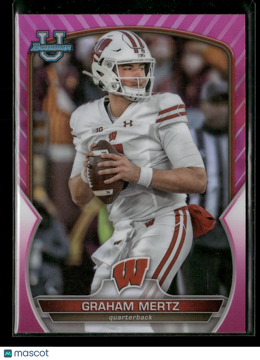2022 Bowman Chrome University Football Graham Mertz #17 Pink Refractor