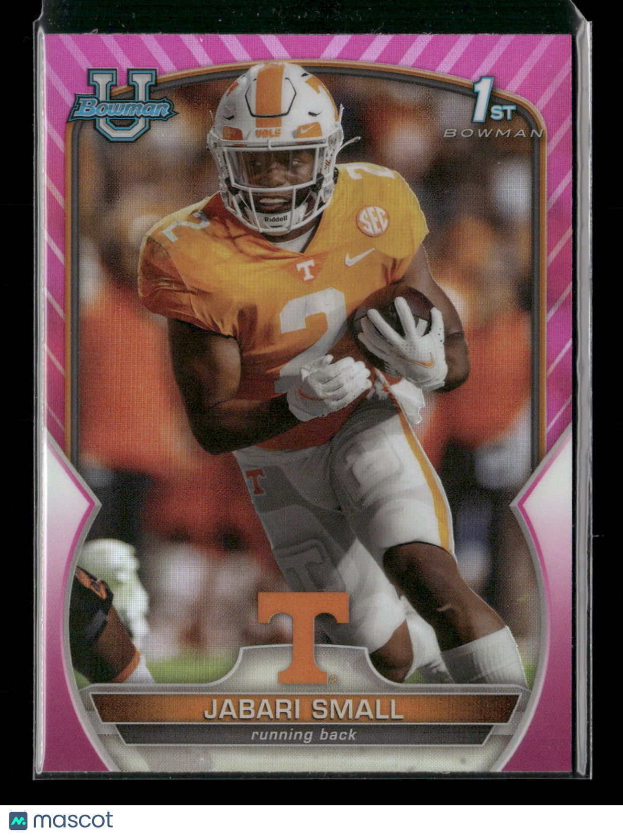 2022 Bowman Chrome University Football Jabari Small #19 Pink Refractor 1st Bowman