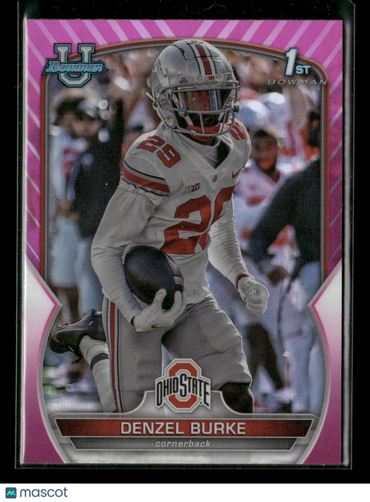 2022 Bowman Chrome University Football Denzel Burke #25 Pink Refractor 1st Bowman