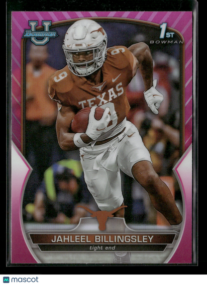 2022 Bowman Chrome University Football Jahleel Billingsley #26 Pink Refractor 1st Bowman