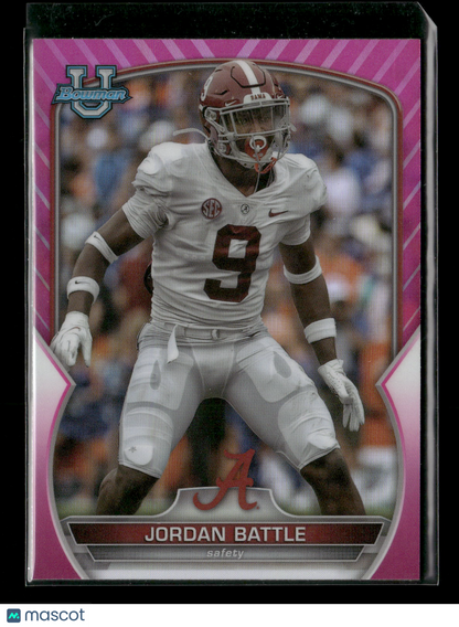 2022 Bowman Chrome University Football Jordan Battle #27 Pink Refractor