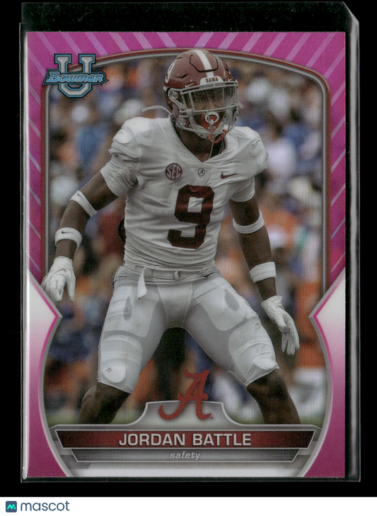 2022 Bowman Chrome University Football Jordan Battle #27 Pink Refractor