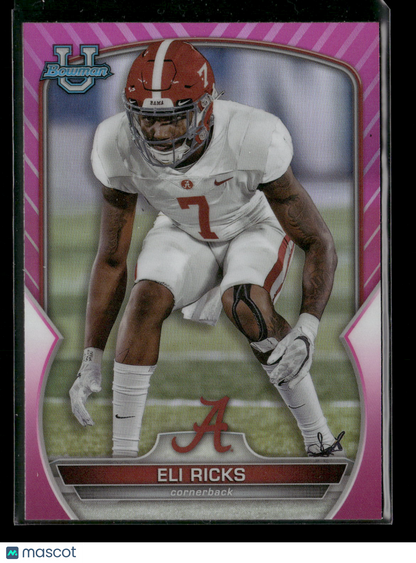 2022 Bowman Chrome University Football Eli Ricks #28 Pink Refractor