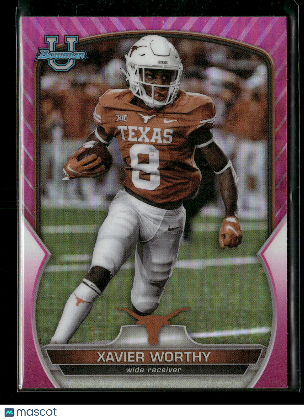 2022 Bowman Chrome University Football Xavier Worthy #29 Pink Refractor