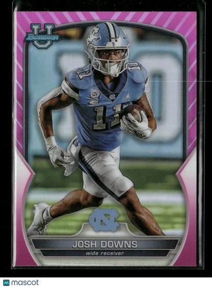 2022 Bowman Chrome University Football Josh Downs #30 Pink Refractor