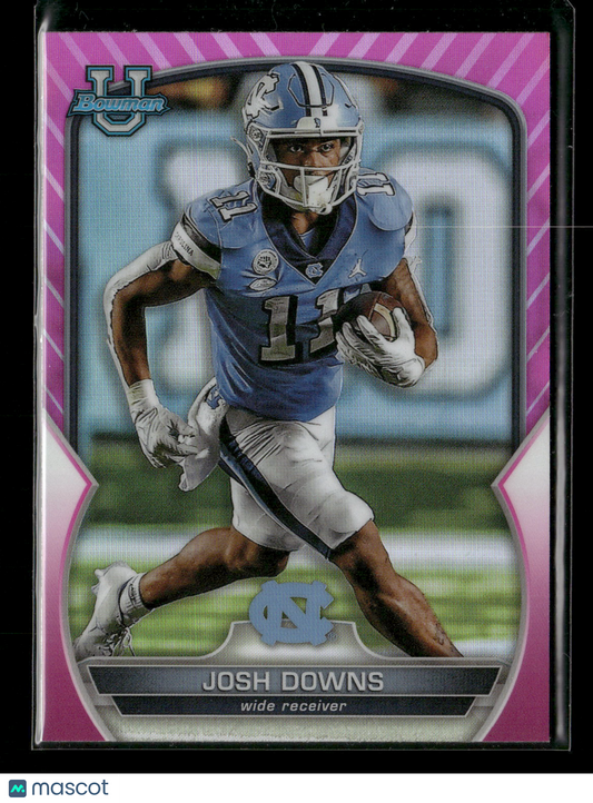 2022 Bowman Chrome University Football Josh Downs #30 Pink Refractor